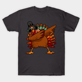 Dabbing Turkey Shirt Funny Thanksgiving Turkey Costume Shirt 2 T-Shirt